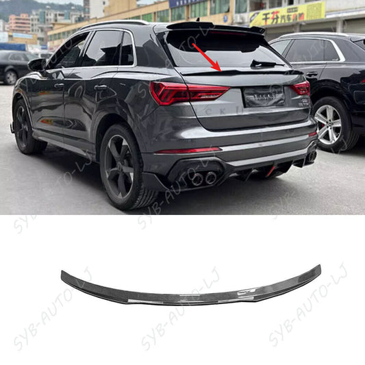 for Audi Q3 SUV Real Carbon Fiber Rear Tail Trunk Spoiler Wing Lip Trim 20-24 n