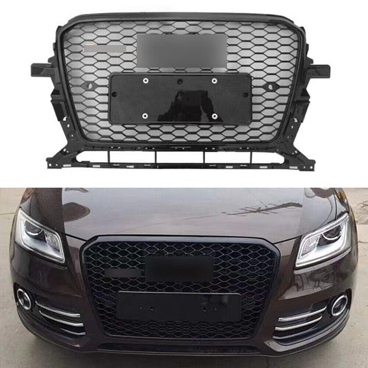 Black Front Grille Bumper Honeycomb Grill for Audi Q5/SQ5 2013-2016 RSQ5 Style