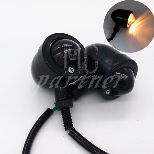 2X Black Bullet Motorcycle Turn Signals Bulb Indicators Blinkers Lights Smoke Q