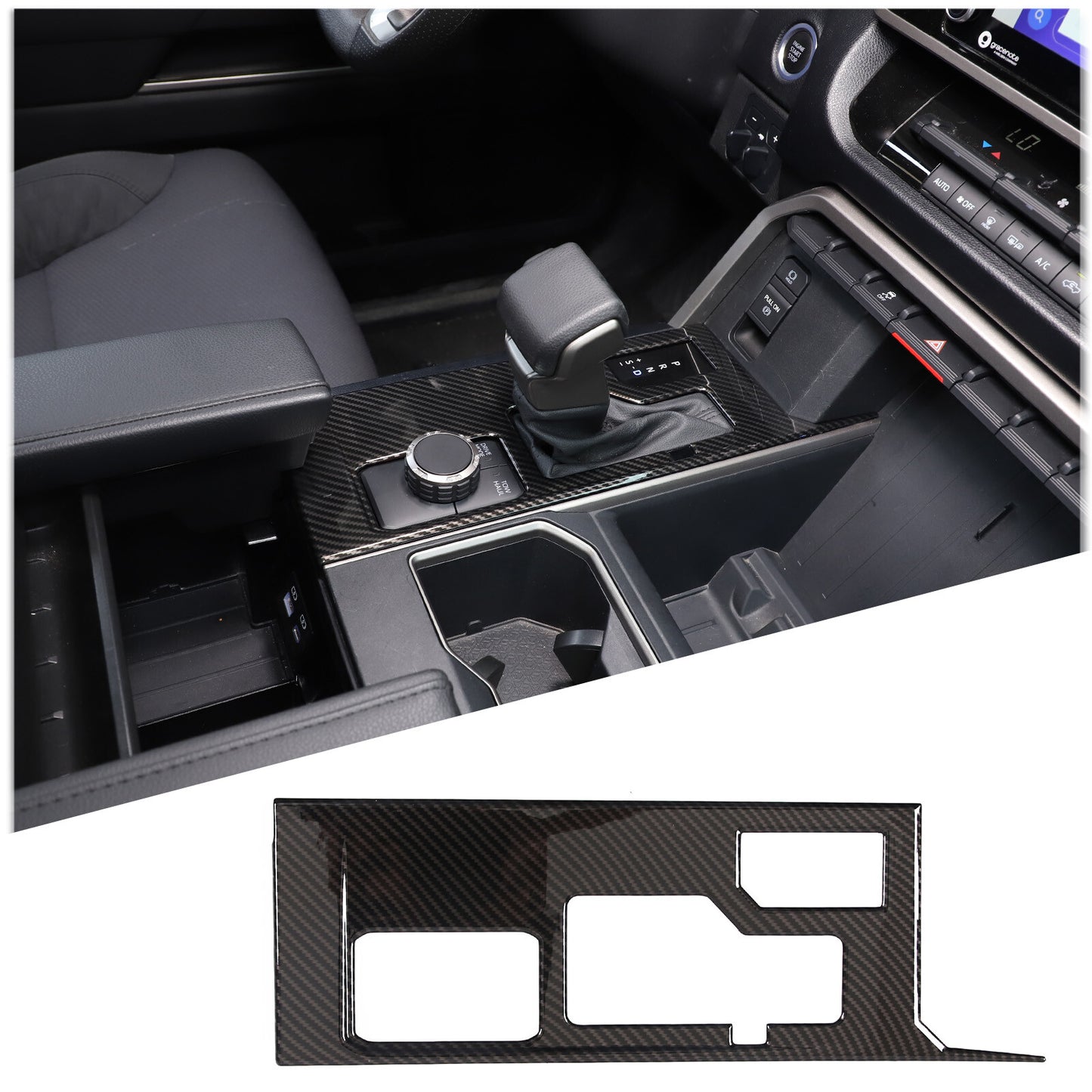 Carbon Fiber Center Console Pattern Knife Trim Cover for Corvette C8 2020-2024- v