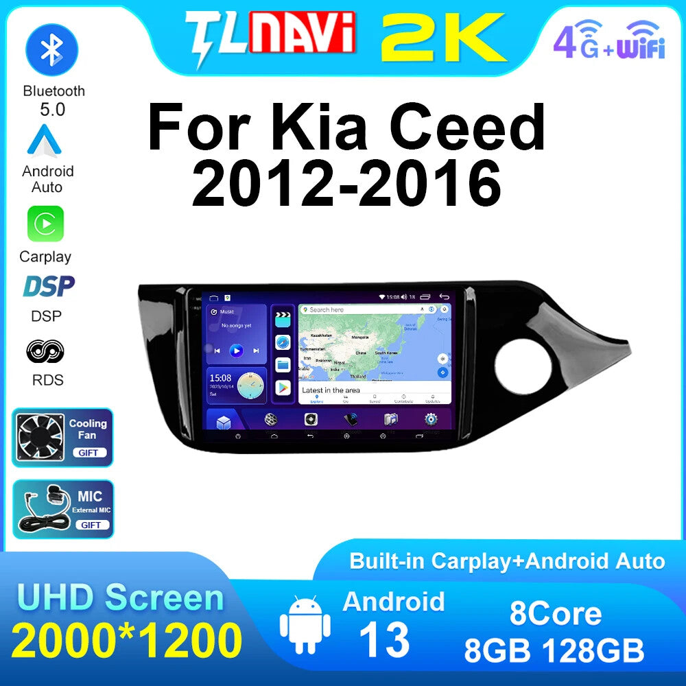 GPS Car Stereo Radio for Kia Ceed 2012-2016 RHD Screen Multimedia Player Carplay