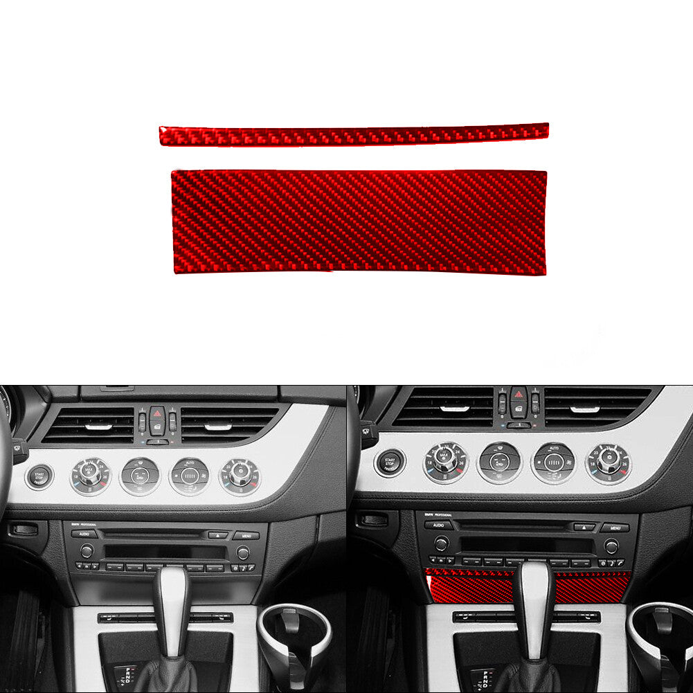 Red Carbon Fiber Front Door Door Control Cover Trim for Dodge Durango 2014-2020 v