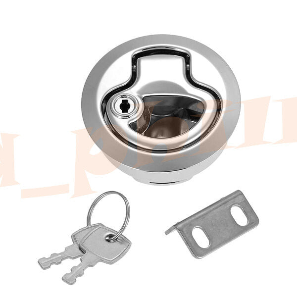 50mm New Flush Pull Slam Latch Hatch With Lock 1/2 Inch Door For RV Marine Boat Q