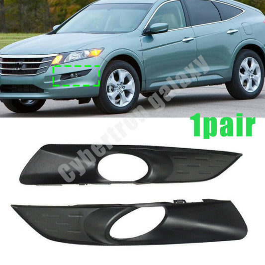 Pair for Honda Accord Crosstour 2010-2012 Front Bumper Fog Lamp Cover Bezel