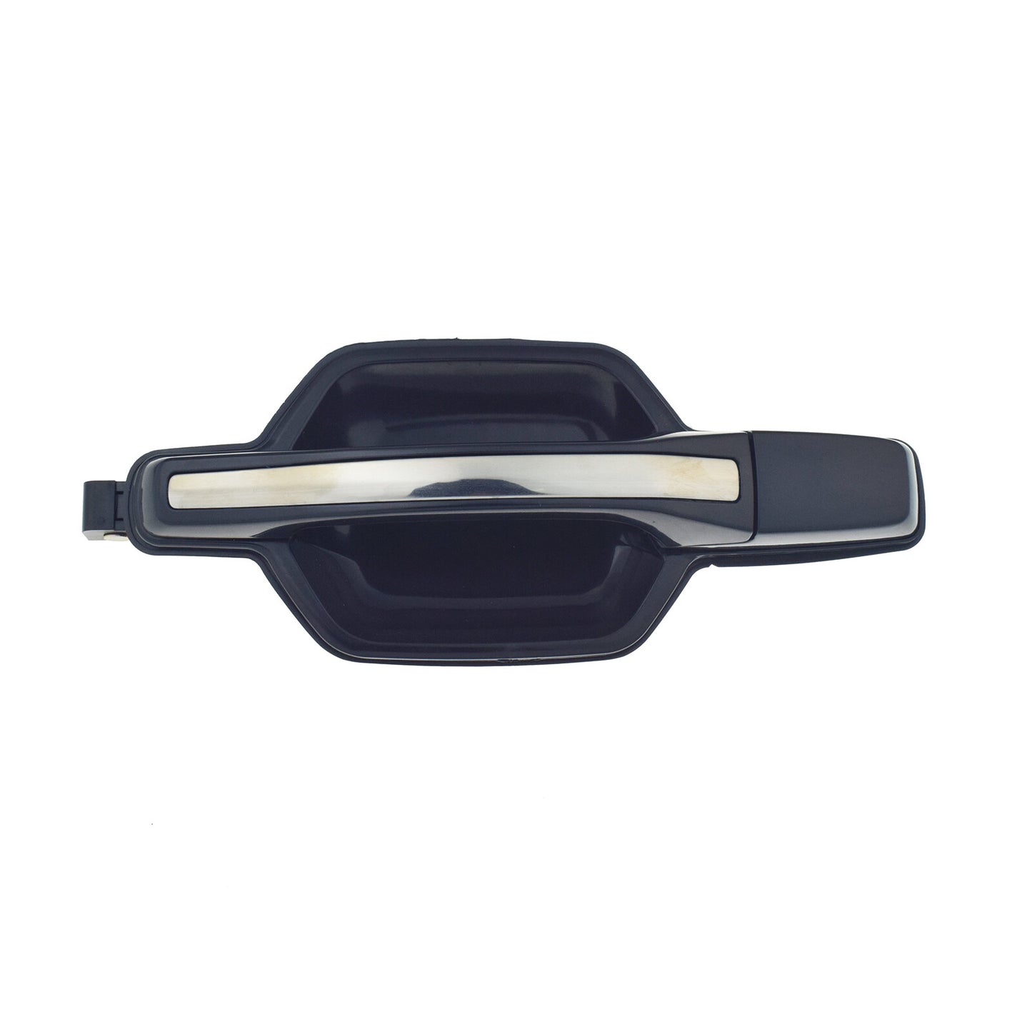 Black and chrome exterior handle for the left rear door, suitable for 2001-06 Montero. n