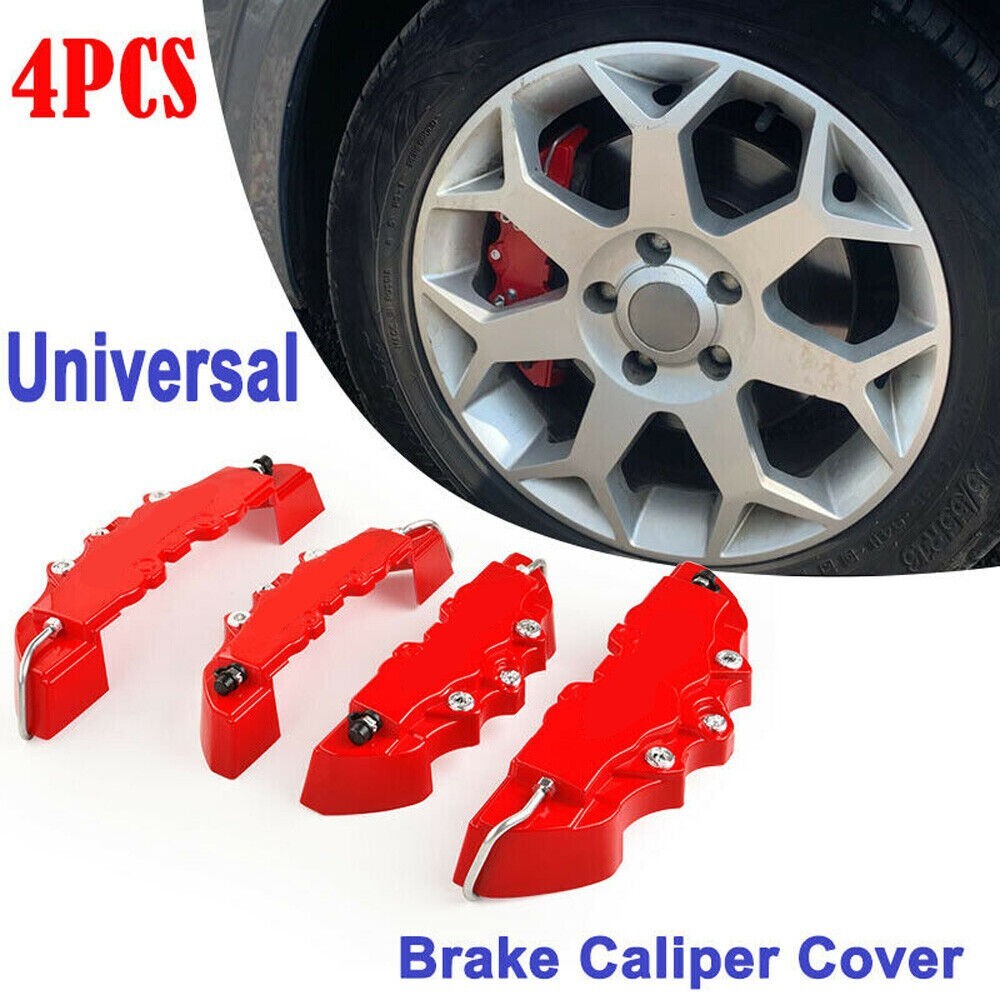 3D Red Car Disc Brake Caliper Covers Front  Rear Accessories 4PCS For 18-24inch