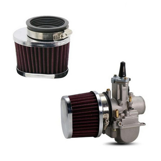 2Pcs Motorcycle Air Filter High Flow Motocross Cleaner Washable Accessories Red Q