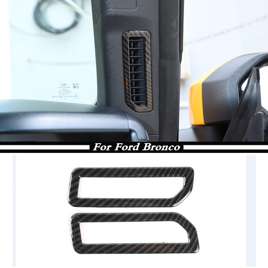 For 21-23 Bronco Carbon Front Left&Right Side A-pillar Air Vent Cover Trim v