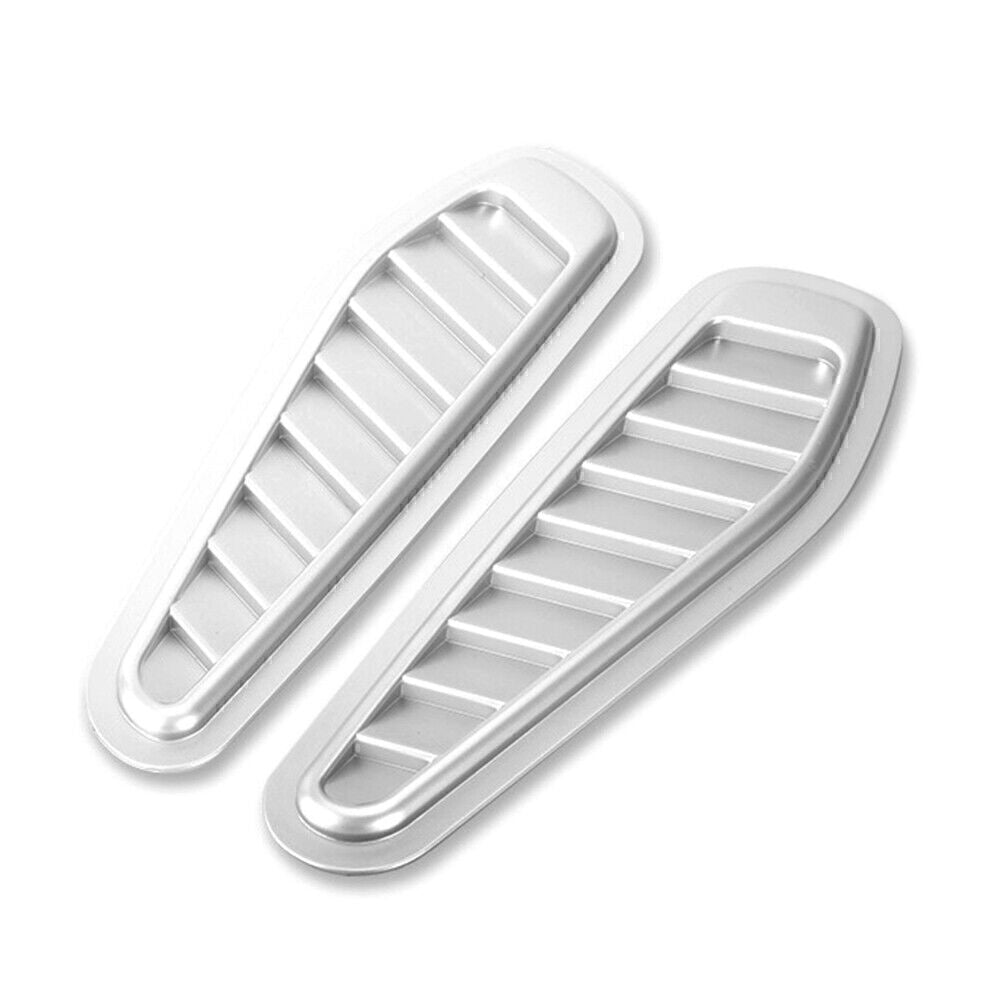 Universal Silver Decorative Air Flow Intake Decor Hood Scoop Vent Bonnet Cover Q