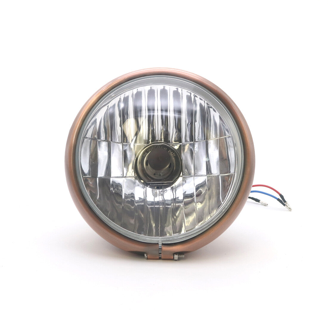Retro Metal Copper Headlight W/ Side Mount Bracket For Cafe Racer Bobber Custom Q