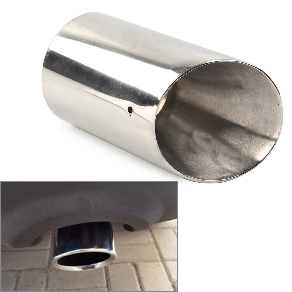 Stainless Steel Car Rear Dual Exhaust Pipe Tail Muffler Tip Throat Tailpipe 89mm