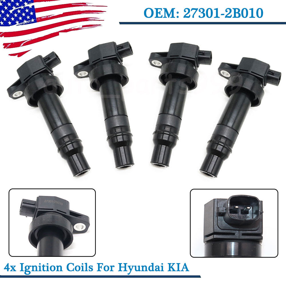 4 Ignition Coils for 2010/2011 for Kia Soul 1.6L L4 for Hyundai UF636 27301-2B010- n