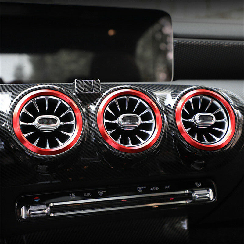7-Pack Red Air Conditioning AC Socket Ventilation Cover Stickers for A-Class 2019-2022 and B-Class 2020- n
