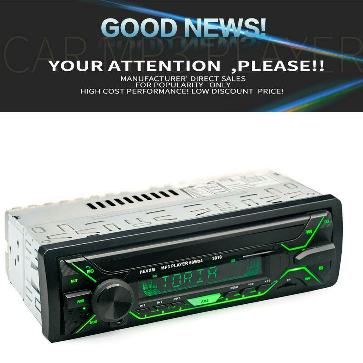 Car DC12V FM Stereo Radio with Bluetooth 1 DIN Built-in Hands- SD/USB AUX Main Unit n