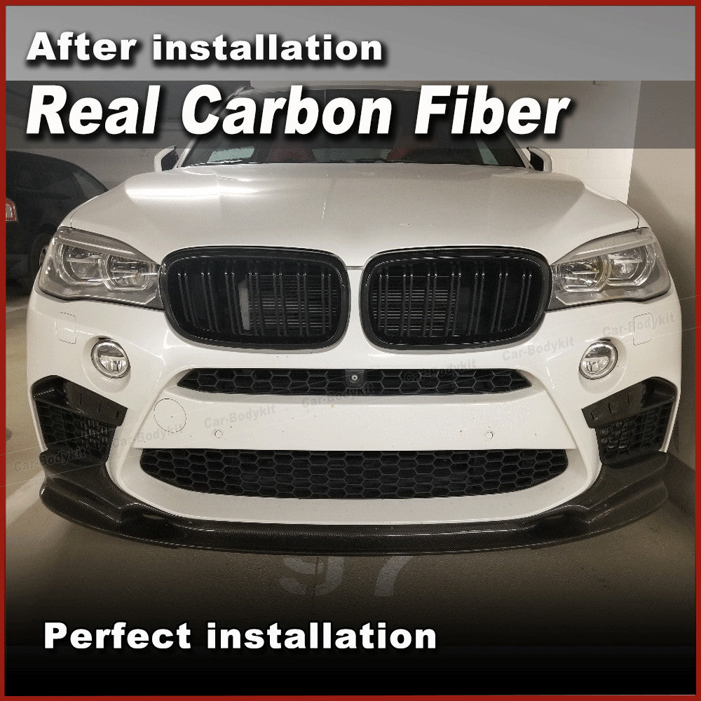 Fit for BMW F85 X5M F86 X6M Carbon Front Bumper Inserts Fog Light Air Vent Cover