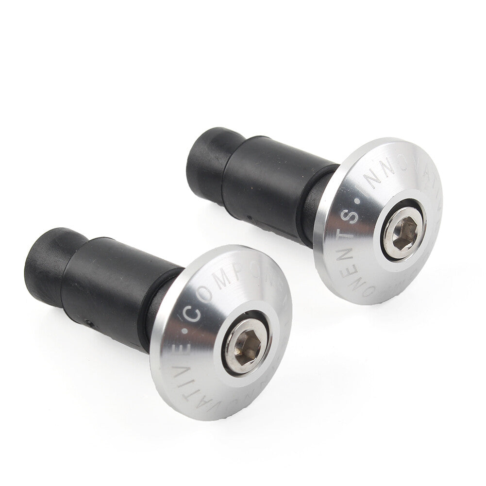7/8'' Motorcycle Bike Handlebar Grips CNC Handle Bar End Cap Plugs Slider Silver Q