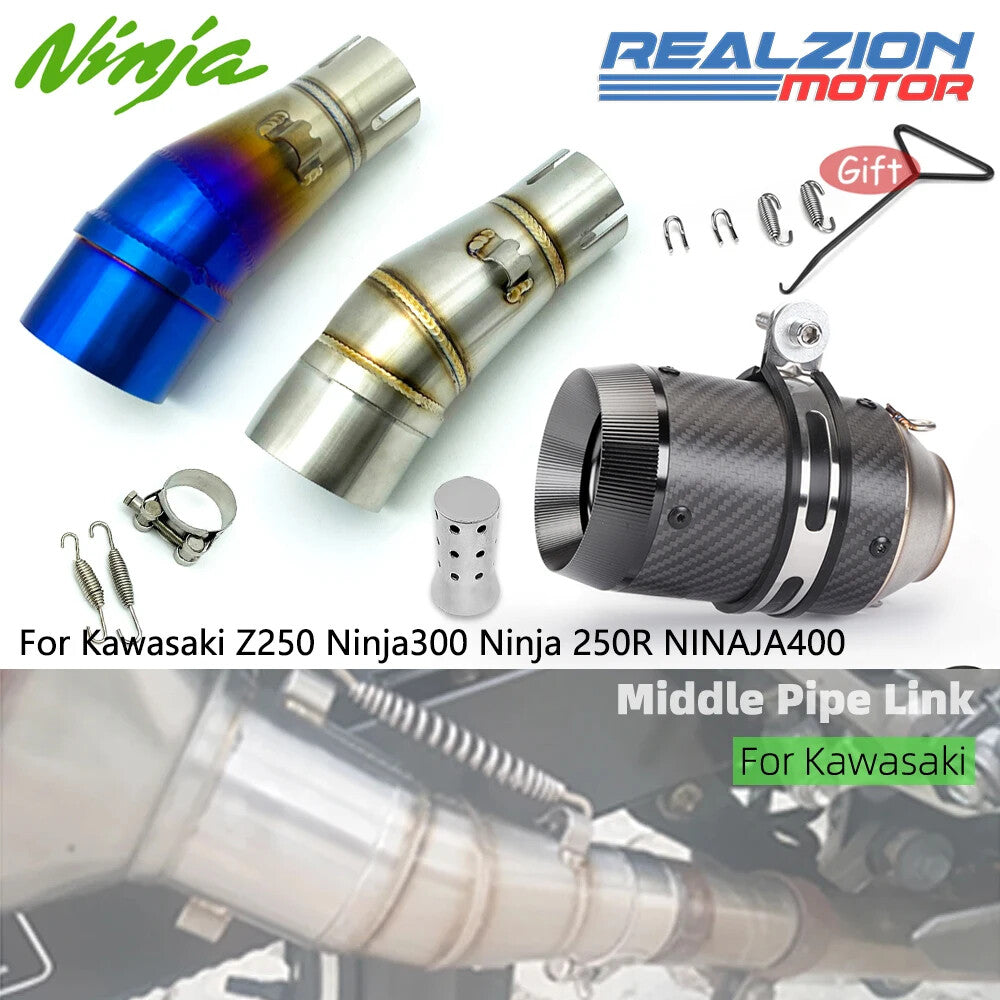Middle Pipe Exhaust Muffler 51mm Tail Pipe Motorcycle Escape Link Pipe For Kawas