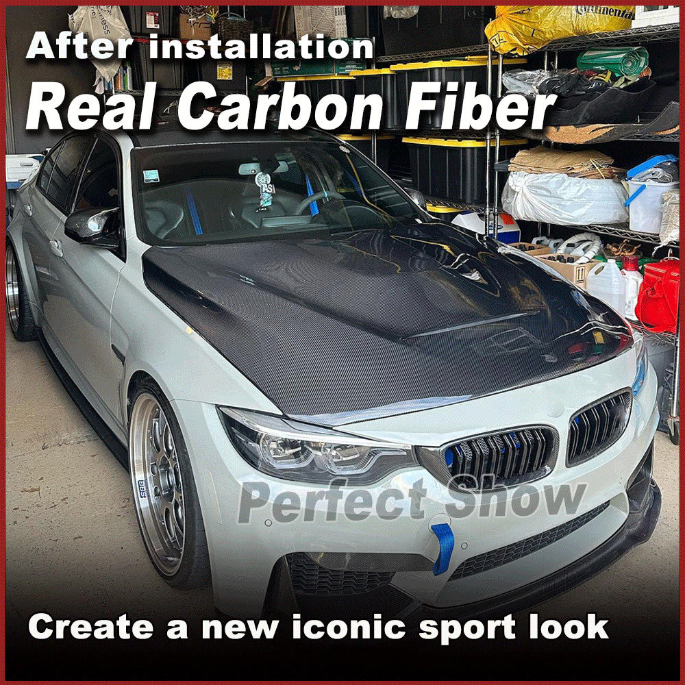 for BMW 3 4 Series F30 F32 F33 F36 REAL Carbon Bumper Engine Hood Bonnet Cover