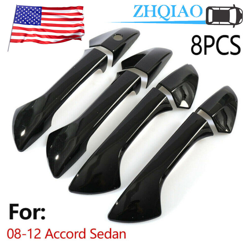 Gloss Black Side Door Handle Cover Trim for HONDA Accord Sedan 2008-09 10 11 12