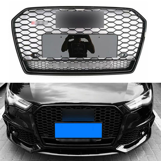 Fit for Audi A6 S6 2016-2018 Front Grill Bumper Honeycomb Grille W/Camera Slot