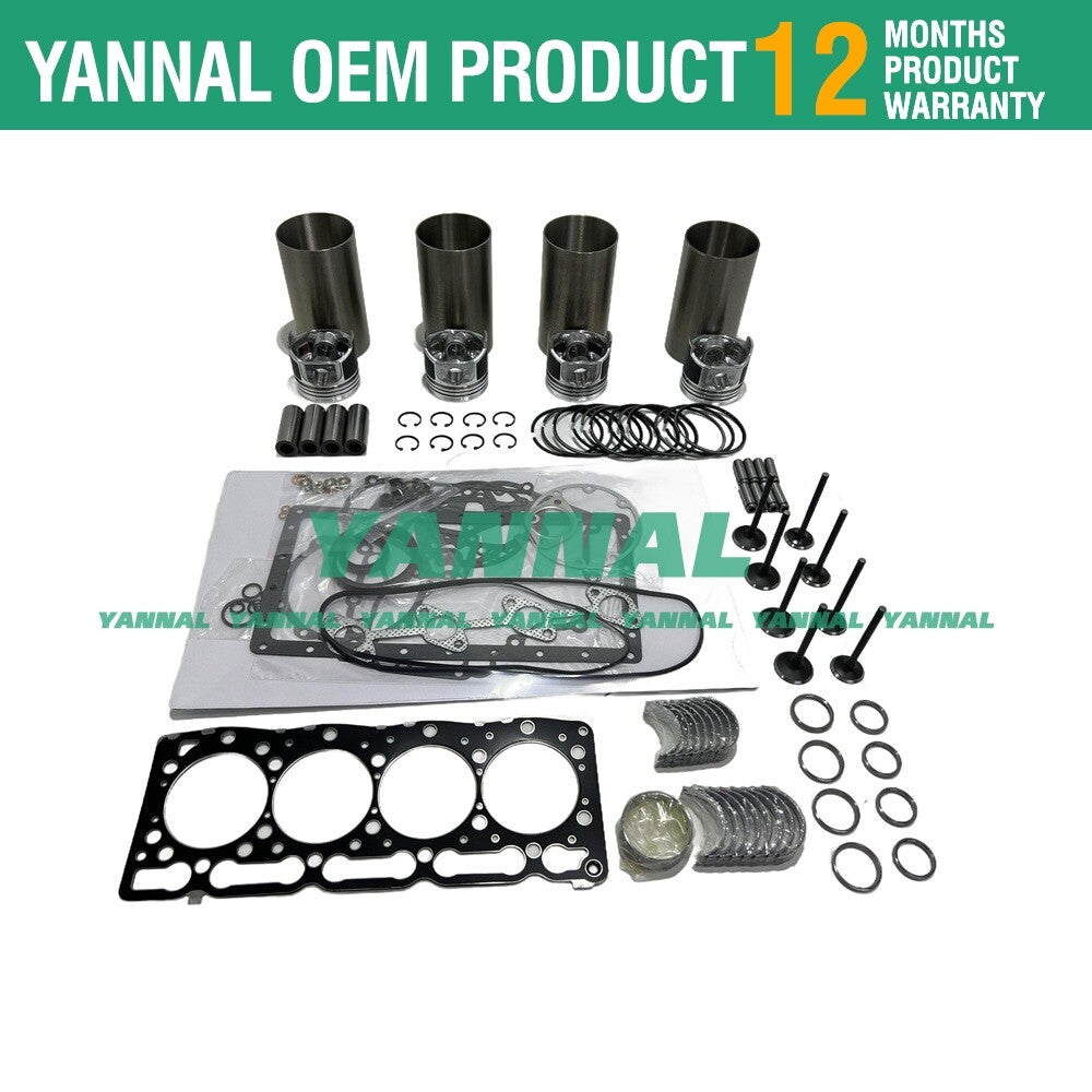 For V1305 overhaul and rebuild kit: piston rings, cylinder liners, and full gaskets.