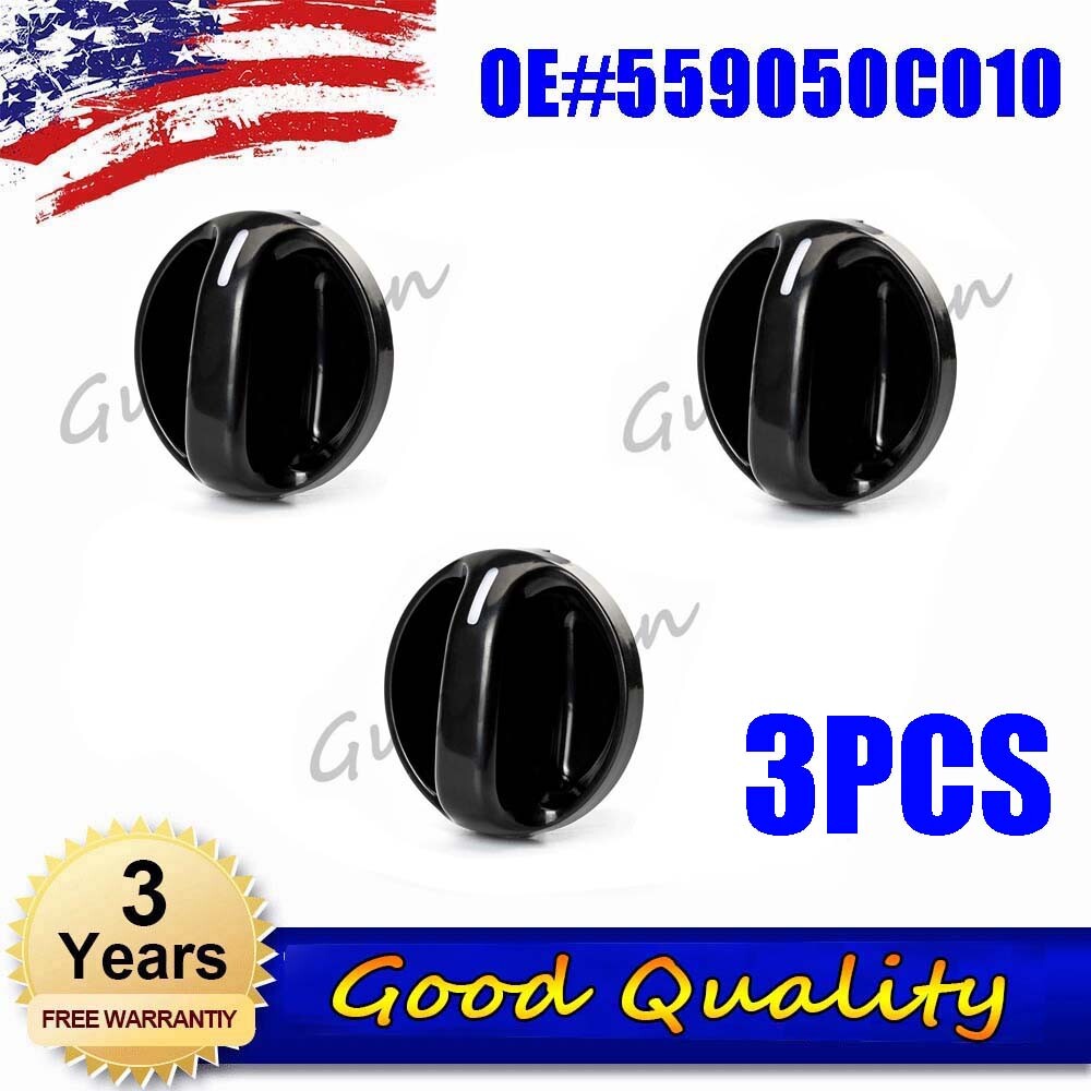 3-Piece Set of Control Knob Dial Heater Air Conditioning Fan 559050C010 for Toyota TUNDRA 00-06 02 03