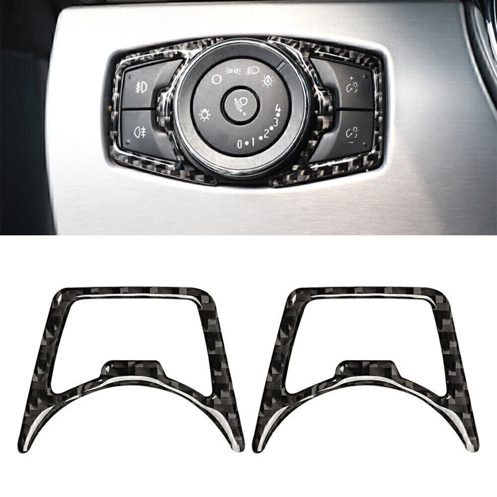 for Ford F150 14-UP for Mustang Explorer Headlight Switch Trim Carbon Fiber Sticker