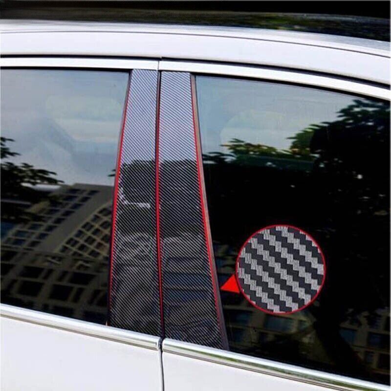 for Benz C-Class W204 2008-14 Carbon Fiber Pillar Post Door Window Molding Strip