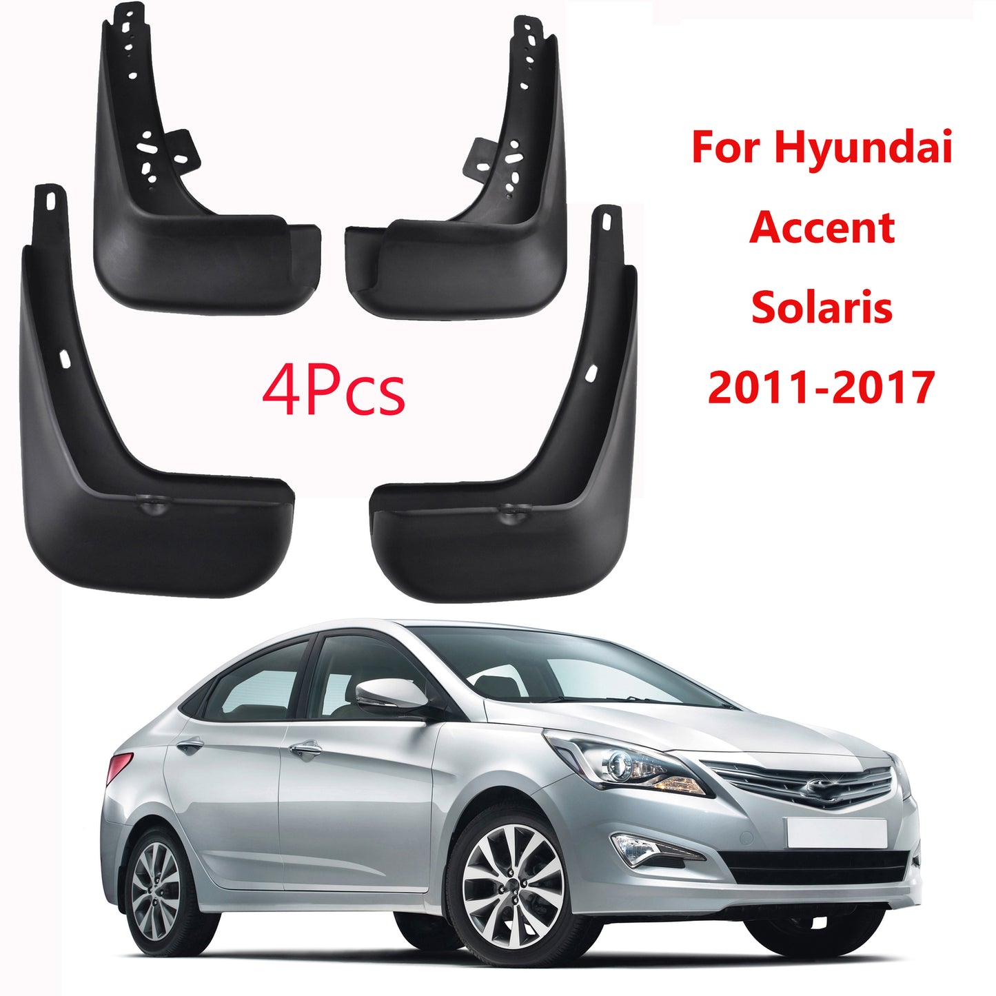 A Set Mudguards for Hyundai Accent Car Fender mud flaps Splash Guards 2011-2018 Q