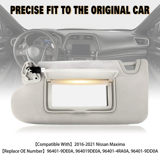 1PC 964019DE0A Left Side Sun Visor w/ Lamp For 2016-2021 for Nissan Maxima New