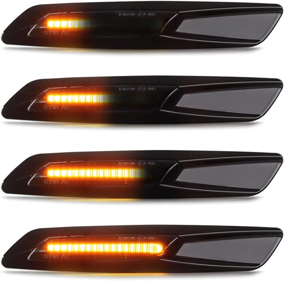 2x for BMW 1 3 5 Series Smoke F10 Style Sequential Amber LED Side Marker Light