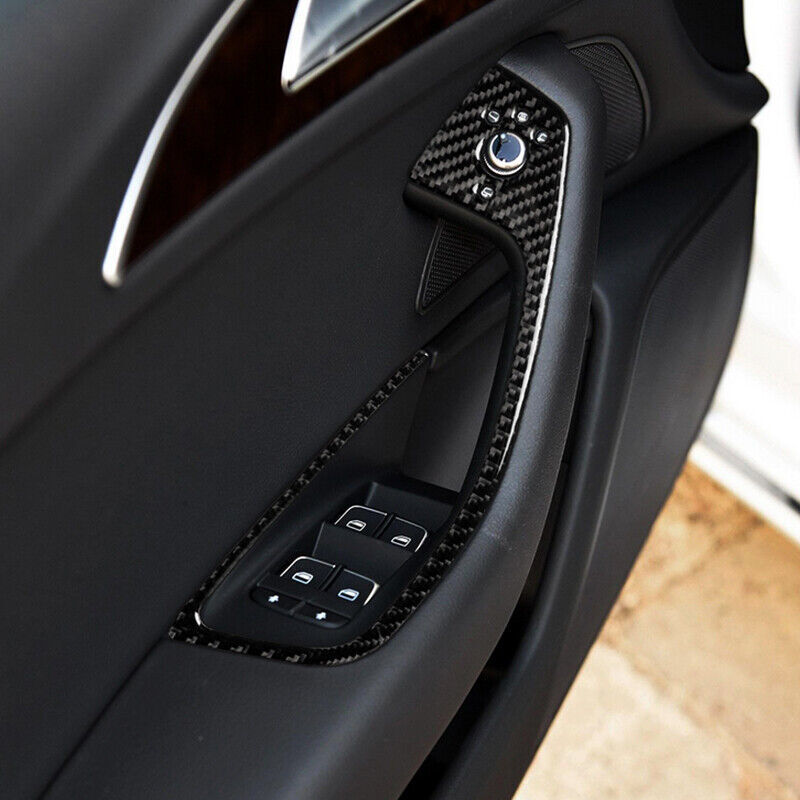 Real Carbon Fiber Car Window Control Switch Panel Cover for Audi for A6 S6 C7 A7 S7