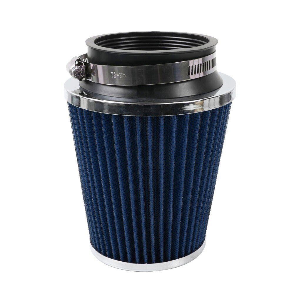 3 76mm High Flow Inlet Dry Air Filter Cold Air Intake Cone Replacement Blue Q