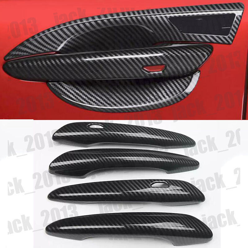 for Mazda 3 Axela 2020-2023 Carbon Fiber Car Side Door Handle Cover Trim 4pcs