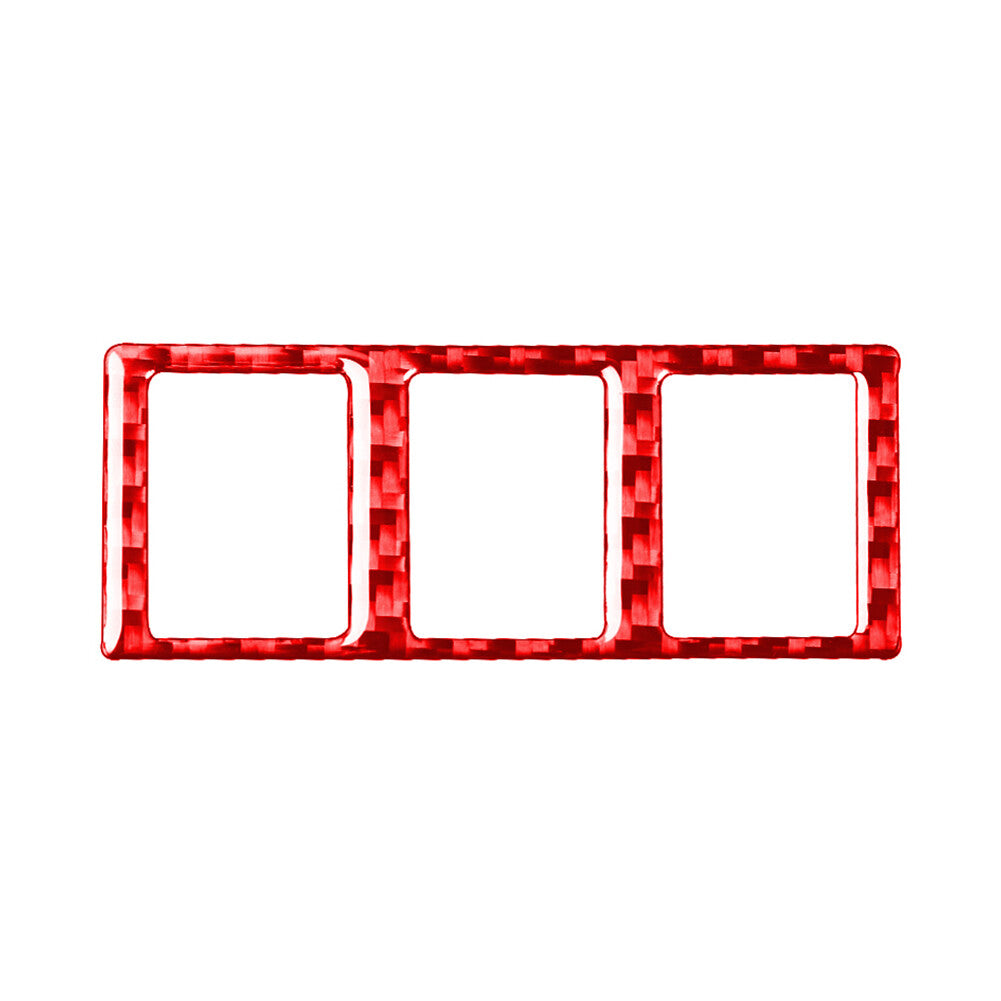 Interior Mode Switch Cover Trim Car Carbon Fiber for Toyota Tundra 2014-2021 Red