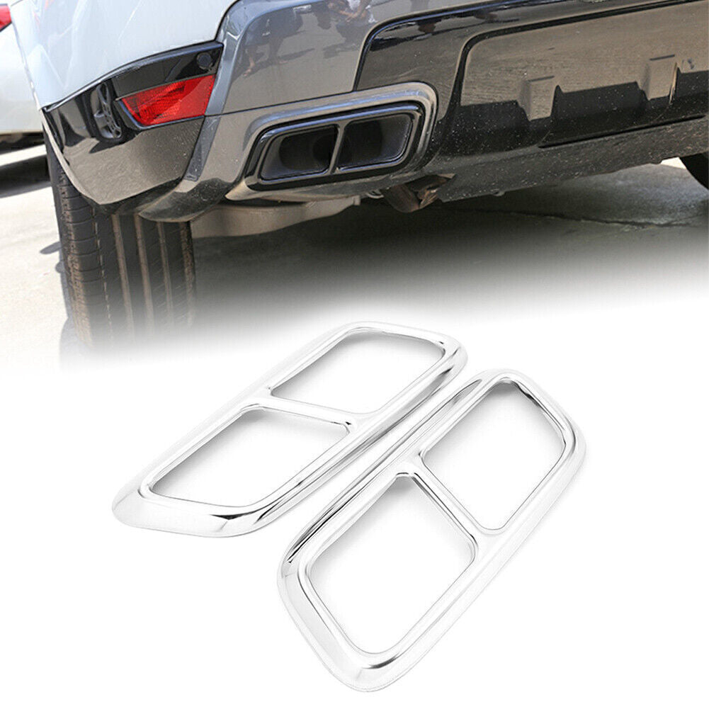 Exhaust Muffler Tail Pipe Cover for Land Rover for Range Rover Sport 2018-19 Silver