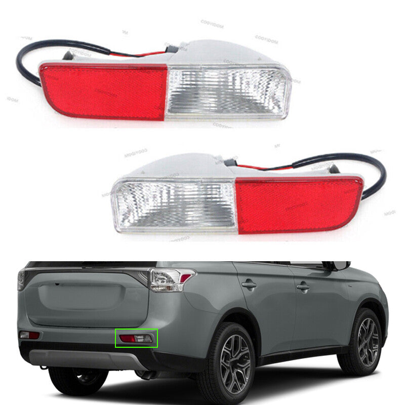 Rear Bumper Reflector Fog Light Pair for Mitsubishi Outlander 2013 2014 2015