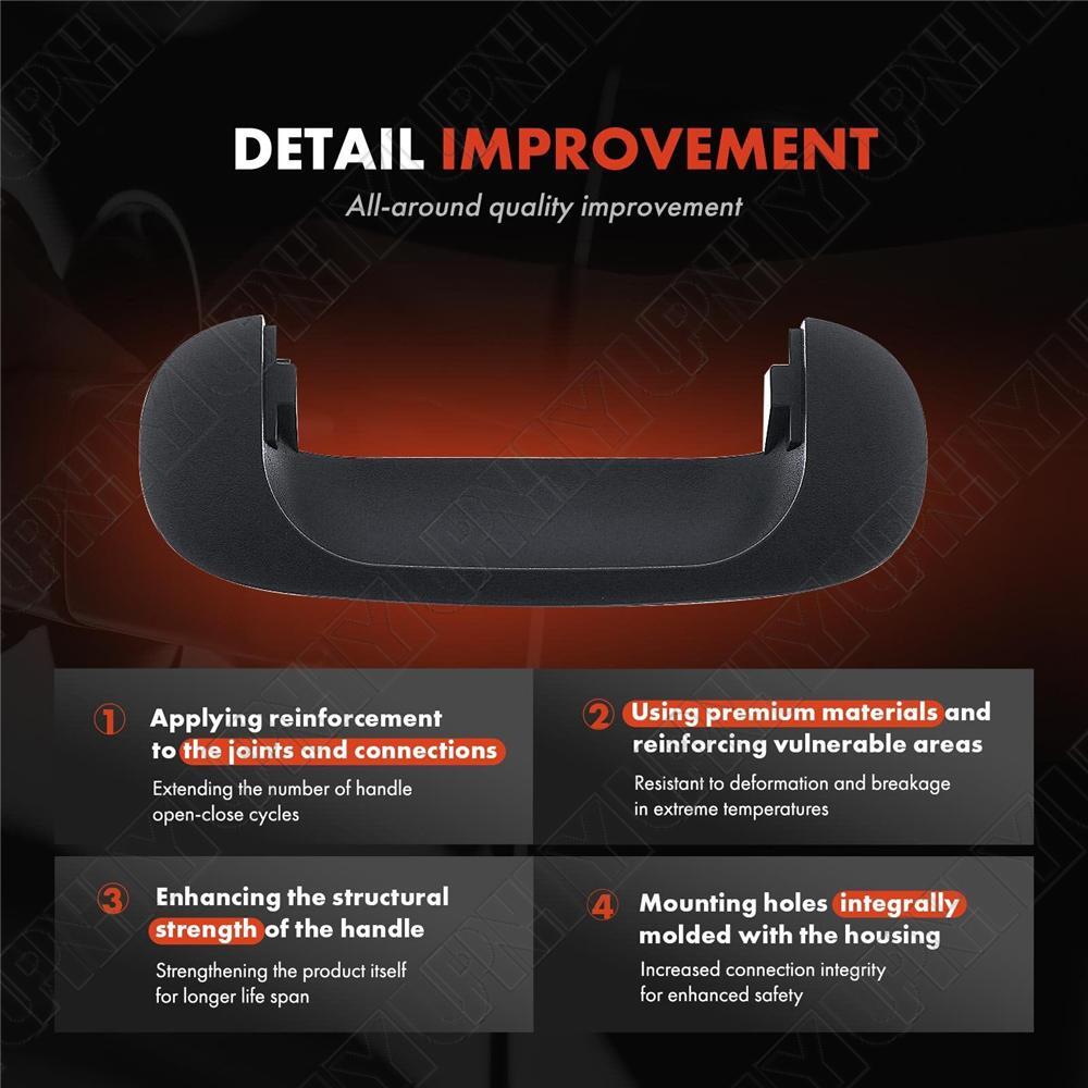 Tailgate Handle Bezel Trim Smooth Black for Dodge for Ram 1500 2500 3500 1994 - 2002 Q