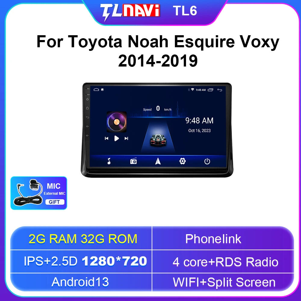 GPS Navigation for Toyota Noah 80 Esquire Voxy 2014-2019 Car Radio Player 2din