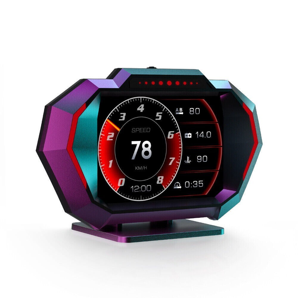 Car Head-Up Display Digital HUD/OBD2 GPS Water Oil Temp Turbo Press lnclinometer n