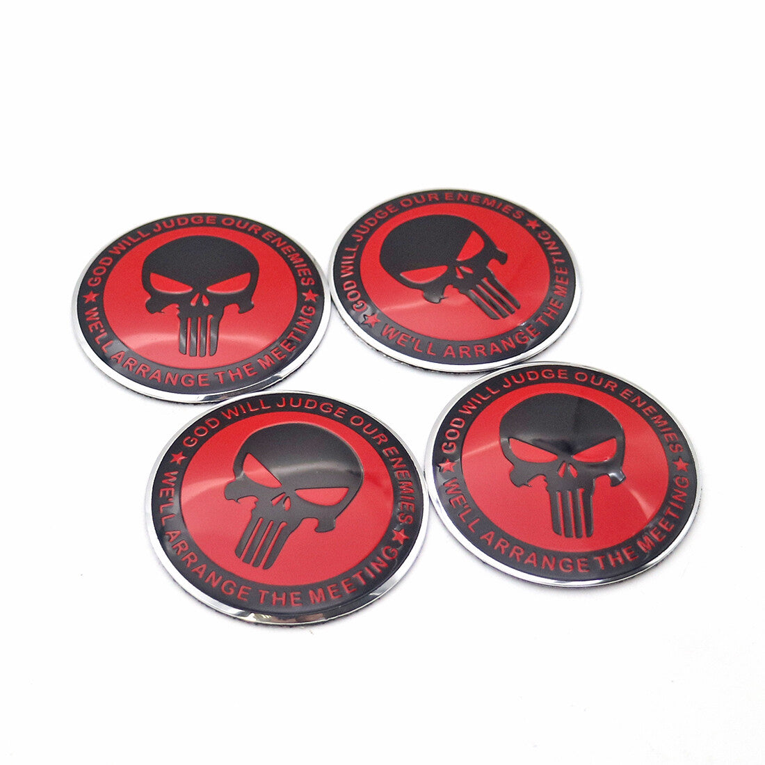 4x 56mm Wheel Center Hub Cap Car Auto Skull Emblem Badge Decal Sticker Q