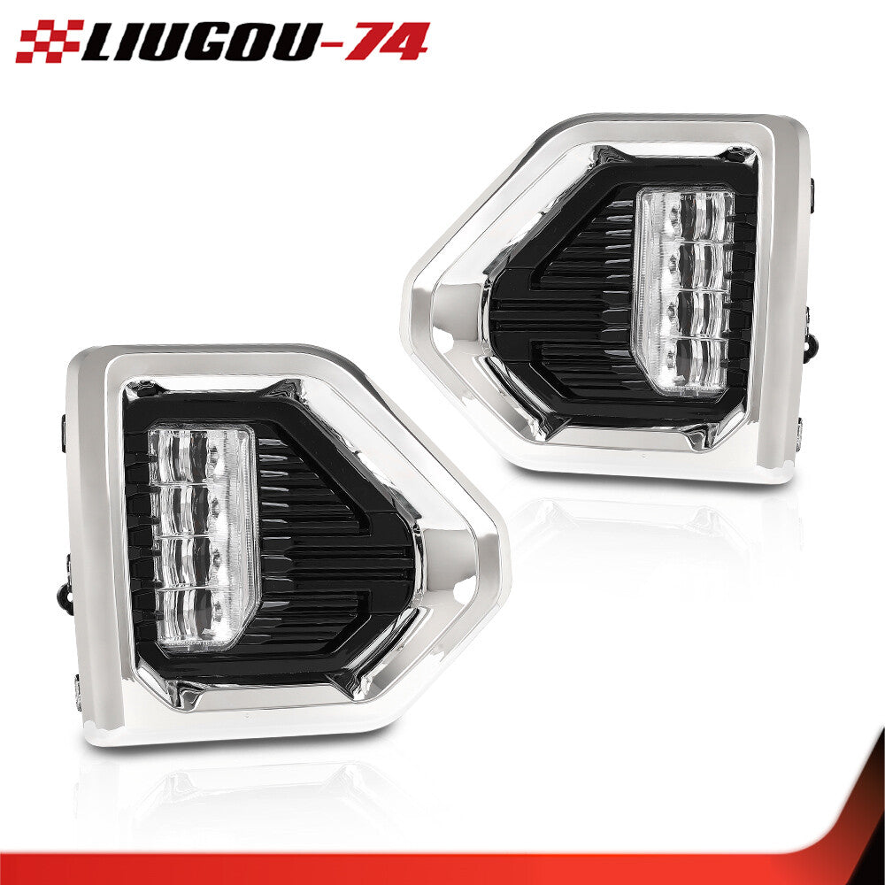 Fog Light w/wire & for CHRome Bezel Fits 19-21 for GMC for Sierra 1500 Denali LED- v