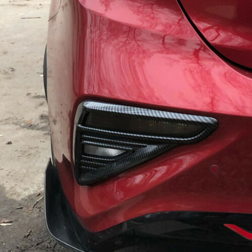 Carbon Fiber ABS Rear Bumper Fog Light Cover Trims Decor for Kia Forte 2019-2021