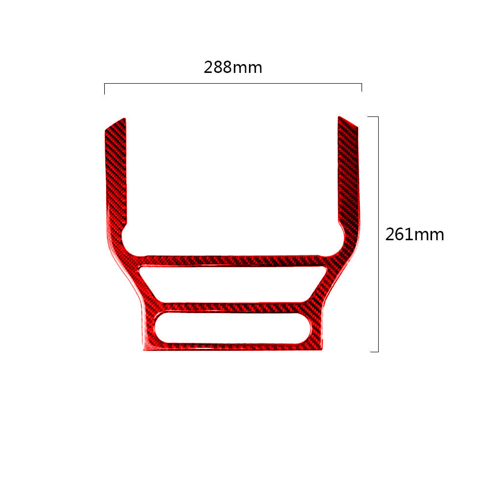 Red Carbon Fiber Console GPS Navigation CD Panel Trim Fit for Ford for Mustang 2015+