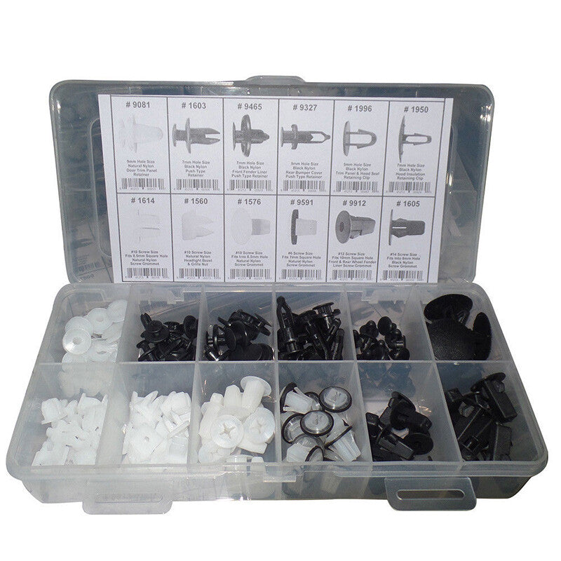 146PCS/Kit Door Fender Hood Bumper Side Skirt Clip Body Retainer Assortment Set v
