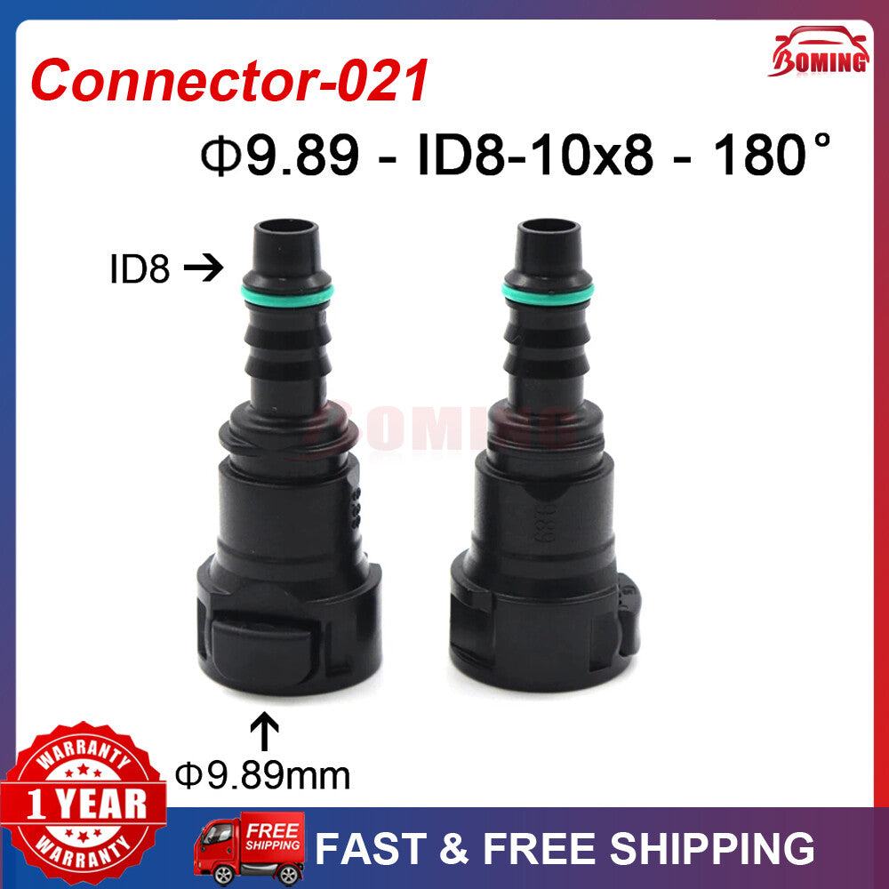 9.89mm ID8 10x8 180¡ã 2PCS New Fuel Line Hose Pipe Quick Release Female Connector Q