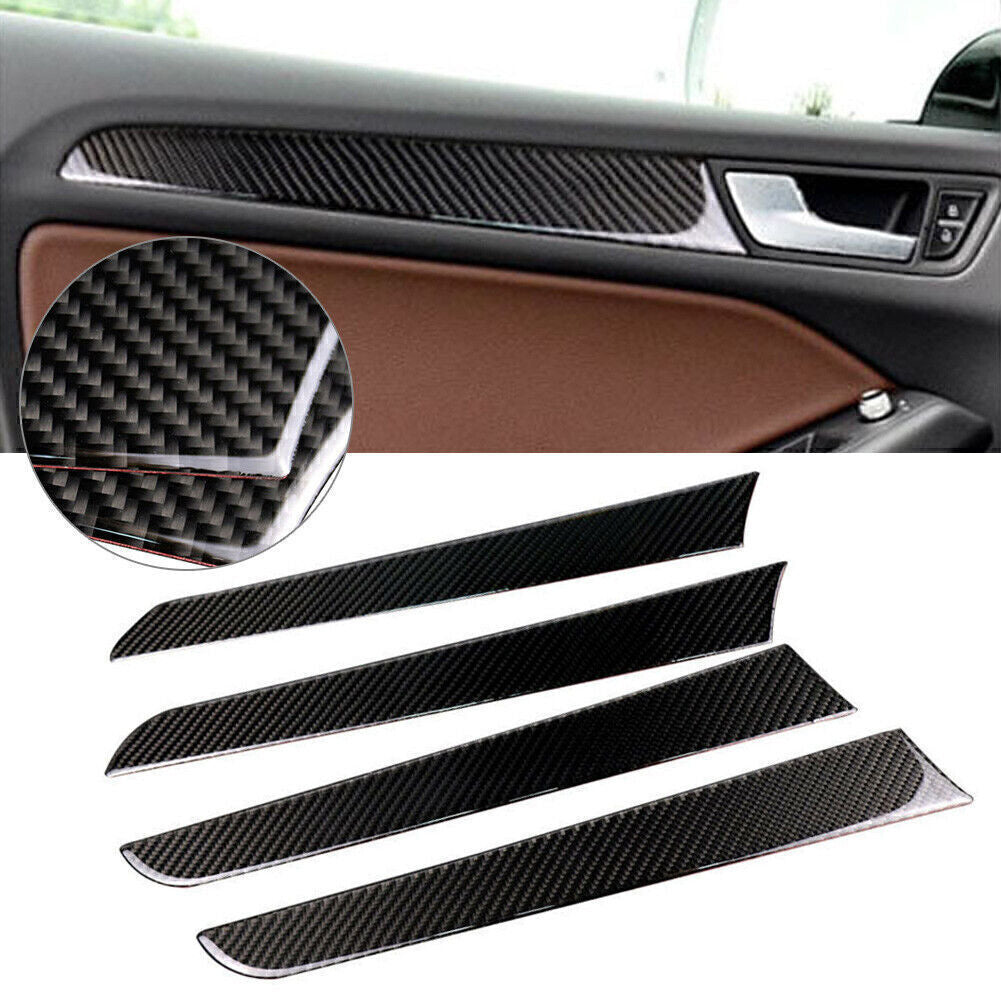for Audi A4 B8 2009-2016 4x Carbon Fiber Interior Door Panel Cover Trim Sticker