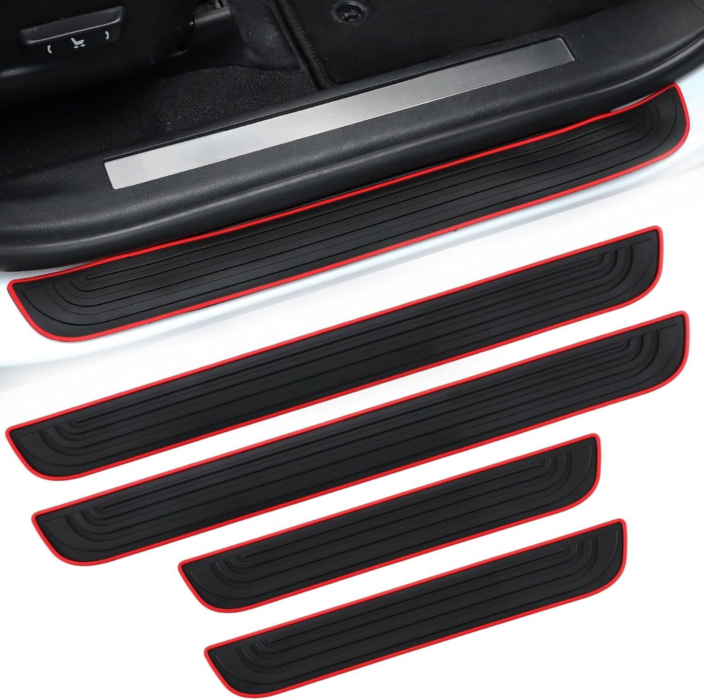 4pcs Rubber  for ford  Car SUV Door Scuff Sill Covers Step Protector Accessories