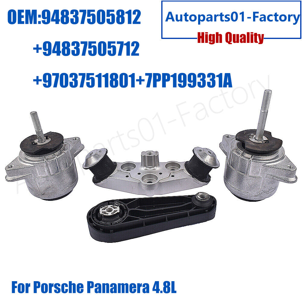 Set of 4PCS Engine Mount Kit for Porsche for Panamera 4.8L V8 2010-2016