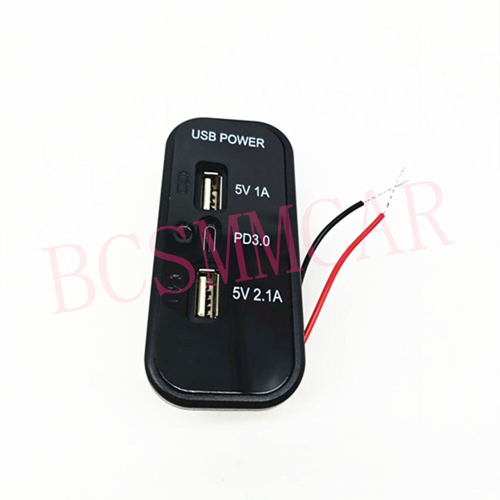 Dual USB PD Fast Charger Type C Power Outlet Blue LED for Car Boat RV 12-24V